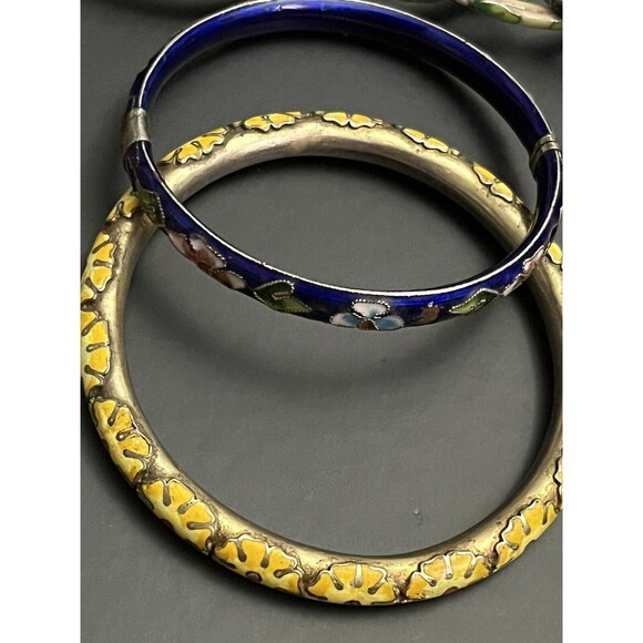Vintage Lot Of 19 Cloisonné Jewelry Lot Bracelets Bangles Necklaces Pendant, etc - Picture 7 of 16